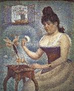 Young Woman Powdering Herself Georges Seurat